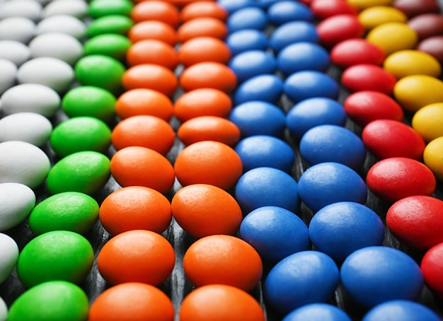 Wiele kolorowych cukierków zbliżenie