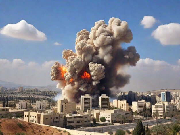 Wielka eksplozja rakiet na mieście Izrael