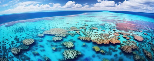Zdjęcie wielka rafa barierowa wybrzeża australii blue ocean coral queensland generative ai