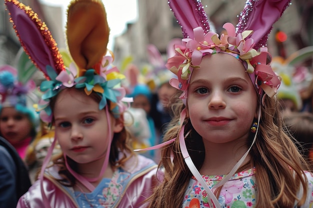 Wielkanocna elegancja Świętowy wyświetlacz opasek na uszy królików i akcesoriów o tematyce wiosennej