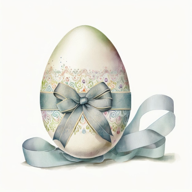 Wielkanocne jajko wielkanocne z dekoracją łuku wstążkowym ai