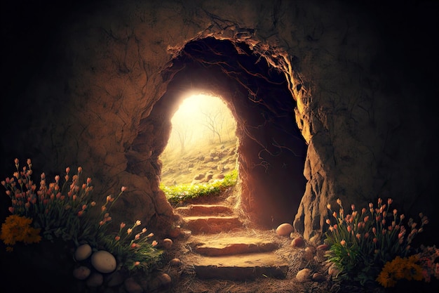 Wielkanocne tajne wejście do jaskini z grobowcem