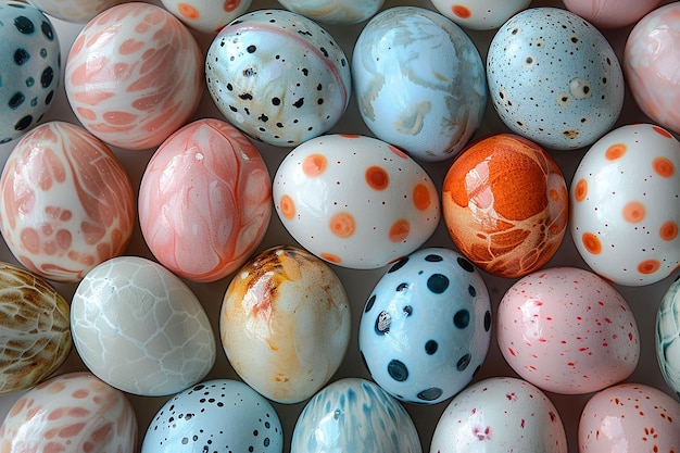 Wielkanocne tło kolorowych pomalowanych jaj