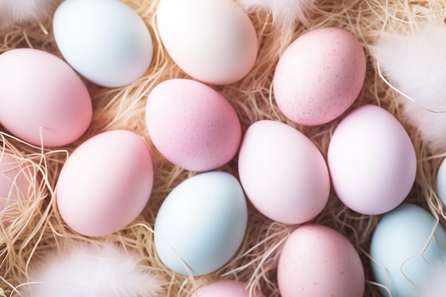 Wielkanocne tło z miękkimi pastelowymi jajkami