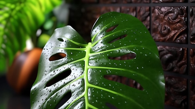 Zdjęcie wielki liść monstera