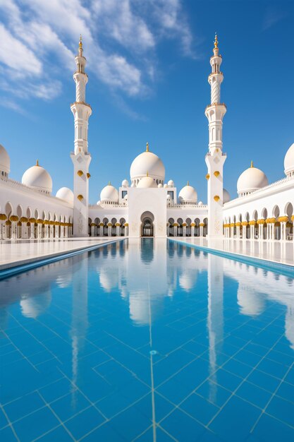 Wielki meczet Szejka Zayeda pod światłem słonecznym generatywny AI