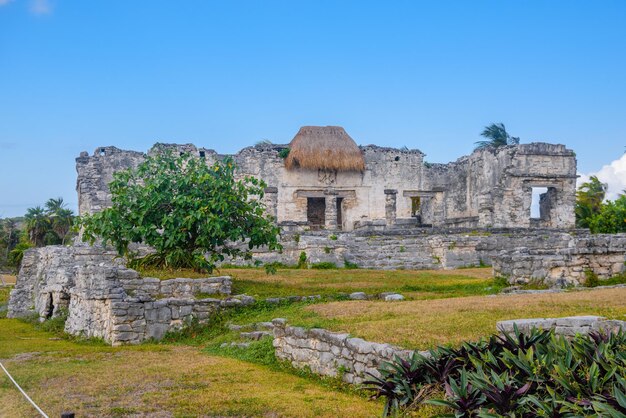 Wielki pałac 25 Ruiny Majów w Tulum Riviera Maya Jukatan Morze Karaibskie Meksyk