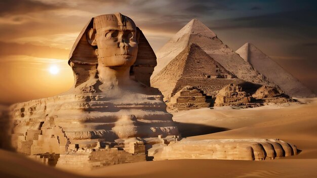 Wielki sfinksa i piramida