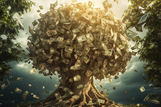 Zdjęcie wielkie drzewo pieniężne generatywna sztuczna inteligencja