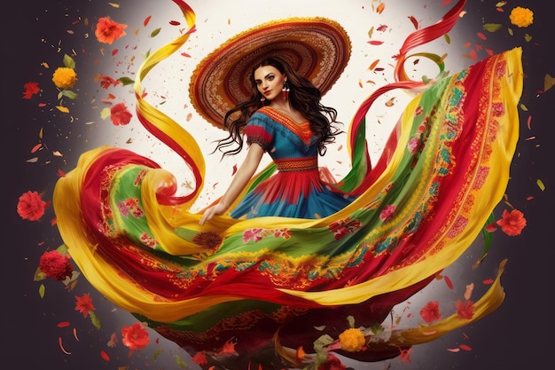 Wielobarwna farba do twarzy świętuje Dzień Zmarłych w Viva Mexico A Cultural 1