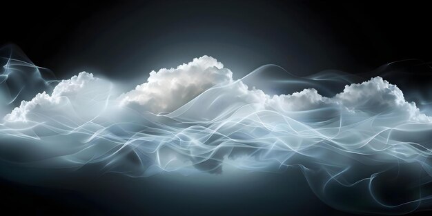 Zdjęcie wielofunkcyjna biała chmura izolowana na czarnym tle dla różnych projektów koncepcja biała chmora izolowana tło wielofunkcyjny element projektowania fotografia graficzna
