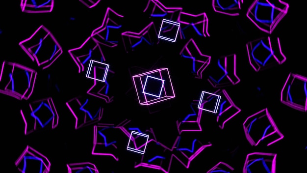 Zdjęcie wielokolorowe kwadraty abstrakcyjne tło śmieszne abstrakcyjne geometryczne odbicie 3d render