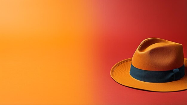 Wielokolorowy minimalistyczny pomarańczowy kapelusz z obrazami kowbojów