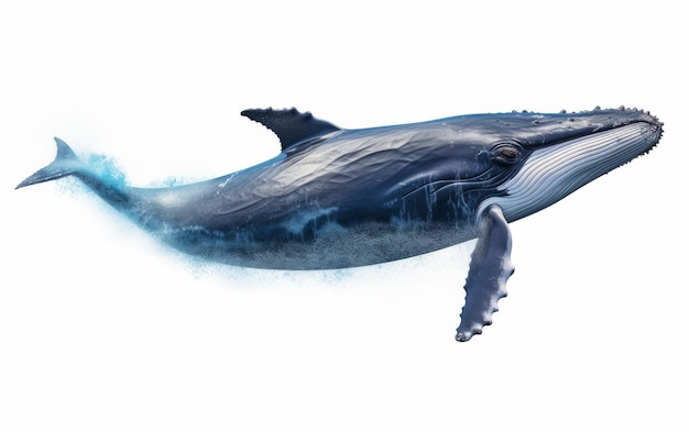 Wieloryb grzbietowy skaczący z wody