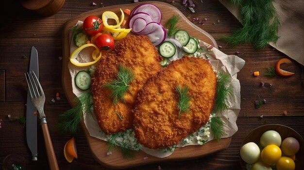 Wiener Schnitzel mit Zitrone Z góry w dół