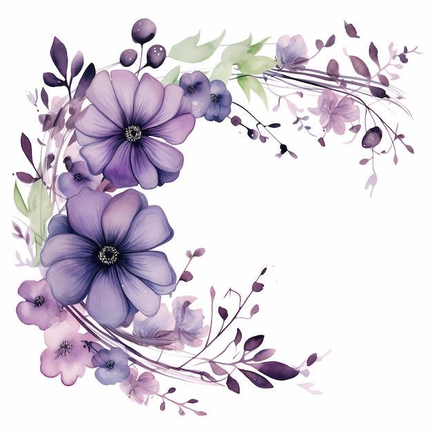 Zdjęcie wieniec z akwarelowym wzorem kwiatowym