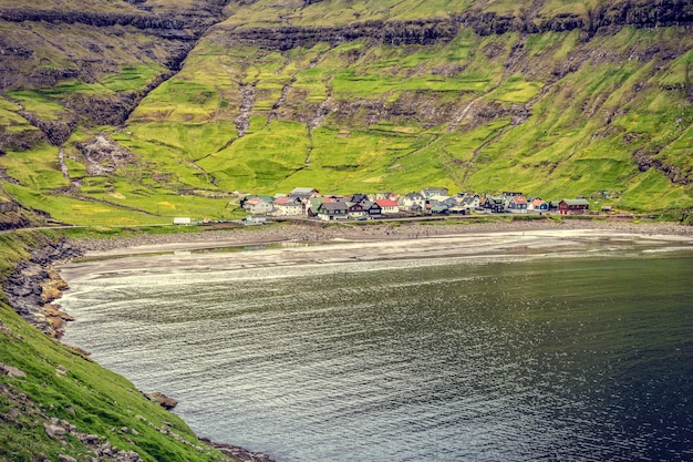 Wieś Tjornuvik, wyspa Faroe