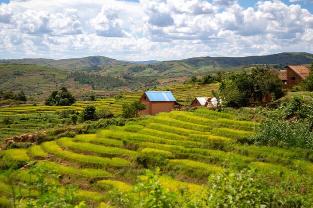 Wieś w górach na Madagaskarze