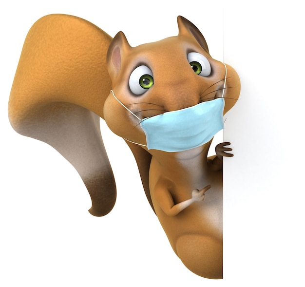 Wiewiórka kreskówka zabawa 3D z maską