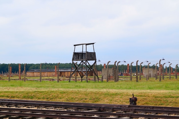 Wieża Obserwacyjna Dla Bezpieczeństwa Nazistowski Obóz Koncentracyjny Birkenau Polska