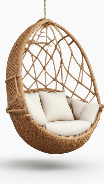 Wiklinowe krzesła wiszące Huśtawka wisząca na łańcuszku z poduszkami Relax Pillow Rattan