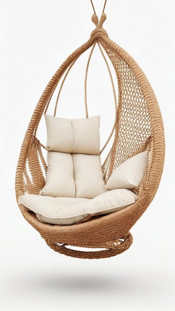 Wiklinowe krzesła wiszące Huśtawka wisząca na łańcuszku z poduszkami Relax Pillow Rattan