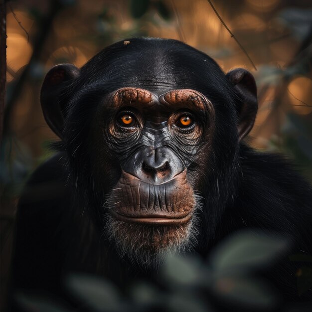 Wildlife 4k ultra HD Fotografia w afrykańskim lesie Małpa close-up kamera zdjęcie AI generowane