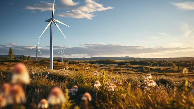 Windmill_turbines_generating_green_energy_electriHD 8K tapeta Stockowy obraz fotograficzny