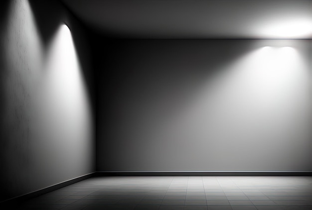 Winietowe oświetlenie studyjne ściana i podłoga z tyłu abstrakcyjny pusty ciemnobiały szary gradient jednolita czerń