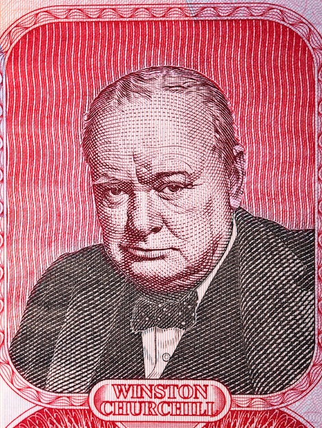 Winston Churchill portret z pieniędzy Gibraltaru