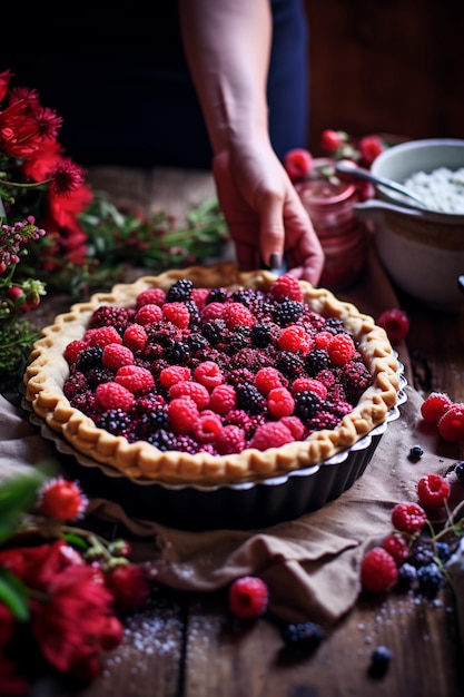 Zdjęcie winter floral farmhouse cake rustykalna elegancja w frosty bloom