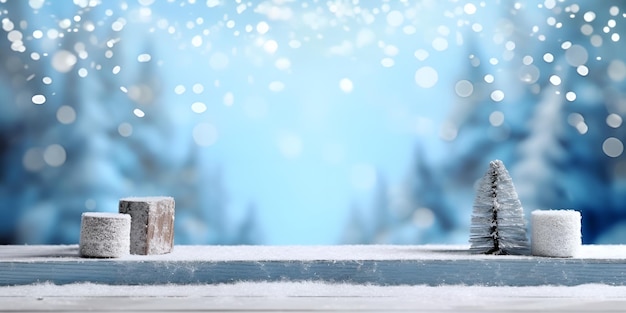 Winter Wonderland z światłami Bokeh Elegancka wizytówka świątecznych produktów dla kart