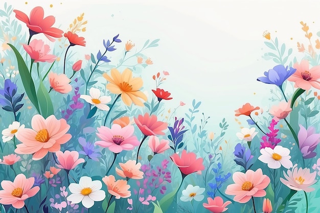 Wiosenne kwiaty Naturalne tło Generatywna sztuczna inteligencja