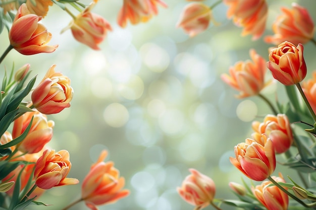 Wiosenne tło kwiatowe stworzone za pomocą generatywnej sztucznej inteligencji