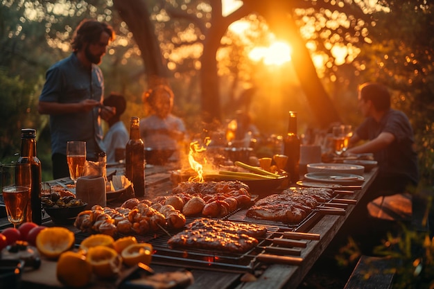 Wiosenny grill z rodziną