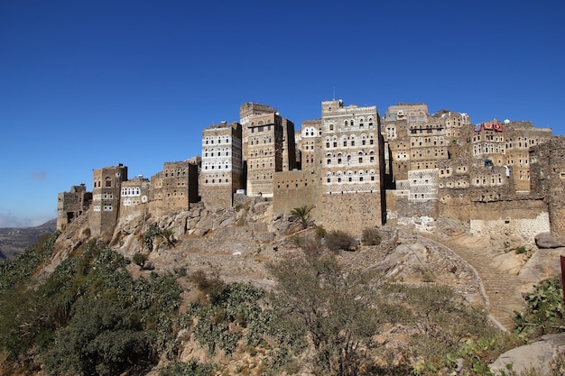 Wioska Al Hajjarah w górach Jemen