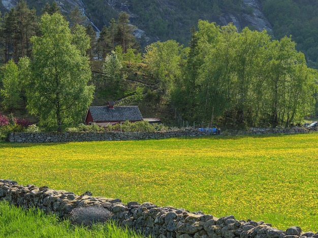 Wioska Eidfjord w Norwegii.