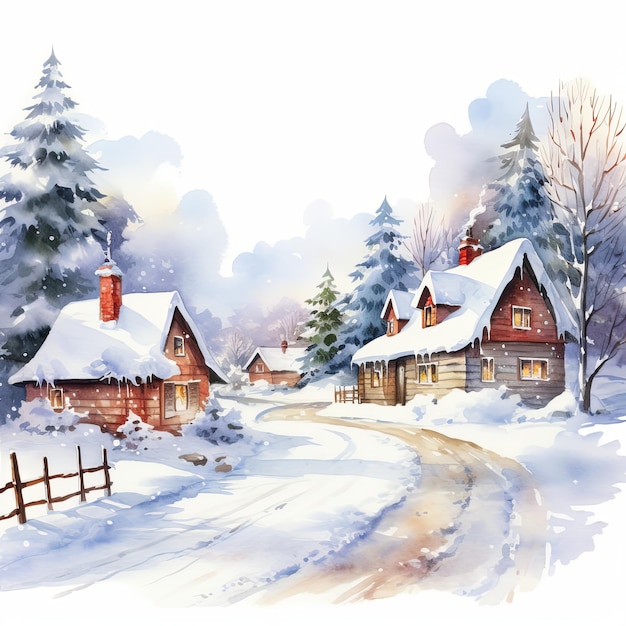 Zdjęcie wioska zimowa