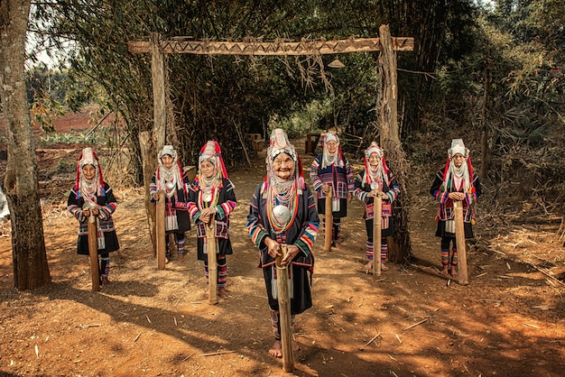 Wioski Plemion Akha, Prowincja Chiang Rai, Północna Tajlandia.