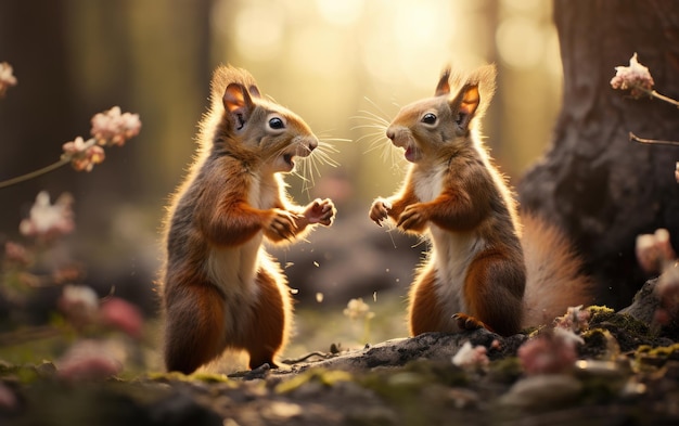 Wiosna zabawna polowanie na wiewiórki