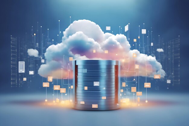 Zdjęcie wirtualne centrum danych z technologią cyfrowego przetwarzania w chmurze