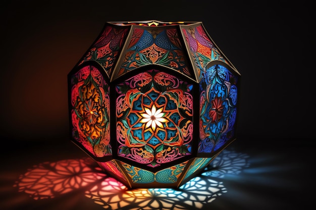 Wirujący kalejdoskop wzór ramadhan tematu cyfrowej sztuki ilustracji