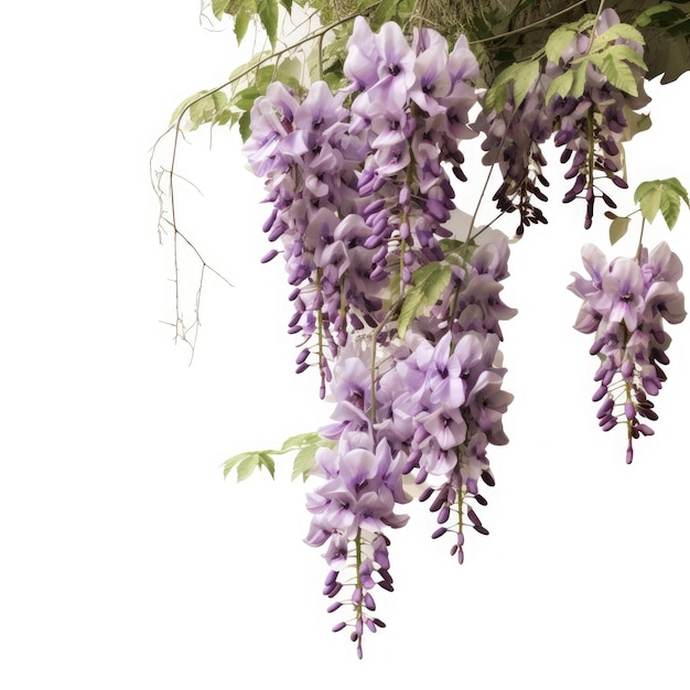 Wisteria na białym tle