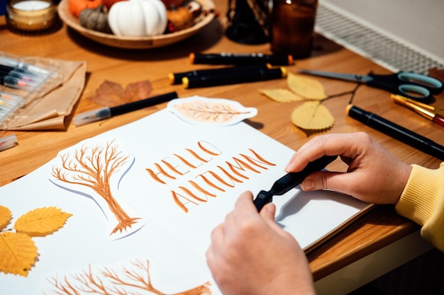 Witam jesień napis jesień sezon rysunek jak narysować jesienne napisy rysunek i malowanie jesień