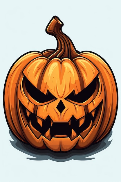 Witch Haunted House Pumpkins Nietoperze Halloween Holiday Design Straszna głowa dyni Generative Ai