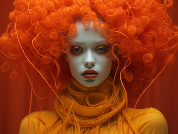 wizerunek kobiety z jasnymi pomarańczowymi włosami