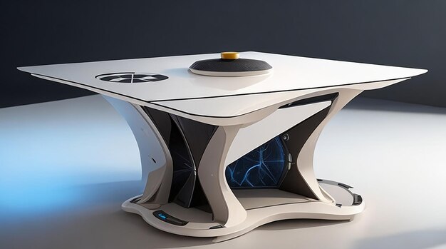 Wizja jednocząca technologię zrównoważoną estetykę w Ultimate Futuristic Artistic PC Studio Table