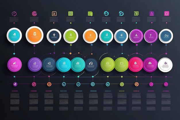 Zdjęcie wizualizacja danych biznesowych linia czasowa ikony infograficzne zaprojektowane dla abstrakcyjnego szablonu tła element milowy nowoczesny diagram technologii procesów cyfrowy wykres prezentacji danych marketingowych wektor