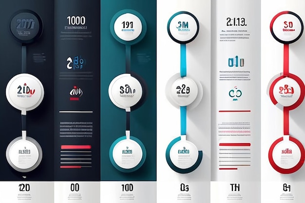 Wizualizacja danych biznesowych Linia czasowa ikony infograficzne zaprojektowane dla abstrakcyjnego szablonu tła element milowy nowoczesny diagram technologii procesów marketing cyfrowy
