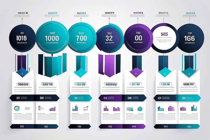 Zdjęcie wizualizacja danych biznesowych timeline ikony infograficzne zaprojektowane dla abstrakcyjnego szablonu tła element milowy nowoczesna technologia procesu diagramów